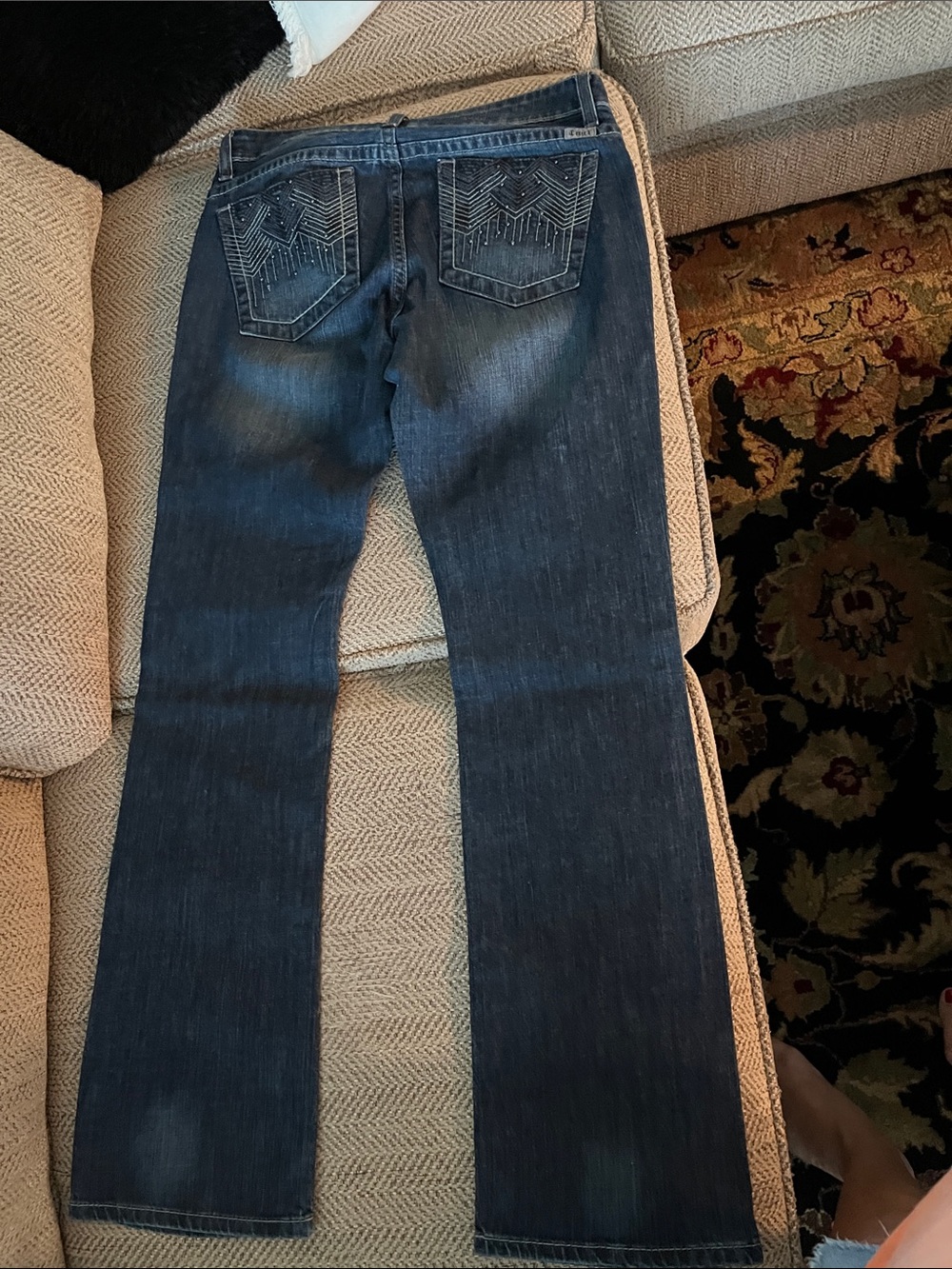 Cruel Women’s Dark Blue Boot Cut Jeans with Embroidered Back Pockets - Picture 5 of 6